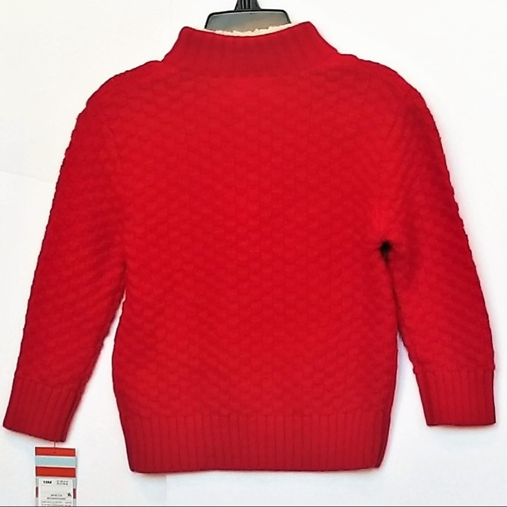 Boys Cableknit Sweater Cat & Jack 18M Red NWT - Picture 3 of 8